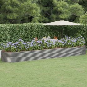Garden Raised Bed Powder-coated Steel 229.9"x55.1"x26.8" Gray