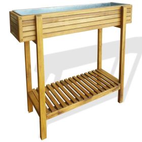 Raised Garden Raised Bed Solid Acacia Wood and Zinc