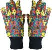 12 Pack Cotton Jersey Gloves Floral print Ladies Size. Reusable Washable Gloves with Knit Wrist. Weight Gloves. Heavy Duty Glove Liners. Protective In