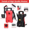 Electric High Pressure Washer 3000PSI Max 2.6GPM Powerful Car Washer Pressure Cleaner with Adjustable Spray Nozzle Soap Dispenser IPX5 Waterproof for