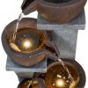 32.8" H 4-Tier Modern Outdoor Water Fountain - LED Lighted Indoor Outdoor Garden Fountains and Waterfalls for Garden, Patio, Backyard, Deck, Porch and