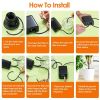 Automatic Solar Powered Drip Irrigation System Kit Rechargeable Plant Programmable Watering Timer Device Up to 15 Plants For Indoor Outdoor Patio Gard