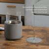 Tabletop Fireplace, Mini Concrete Ethanol Fire Bowl with Lid, Burns up with Liquid Alcohol and Solid Tablet Alcohol, Light Grey