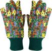 12 Pack Cotton Jersey Gloves Floral print Ladies Size. Reusable Washable Gloves with Knit Wrist. Weight Gloves. Heavy Duty Glove Liners. Protective In