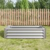Metal Raised Garden Bed, Rectangle Raised Planter 4√ó2√ó1ft for Flowers Plants, Vegetables Herb Silver