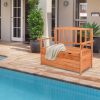 112 * 58 * 84cm Cedar Yard Storage Box With Backrest Armrest Bright Orange Red