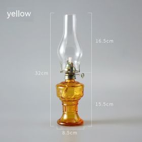 Retro Vintage Glass Kerosene Lamp (Option: L555 Tea Yellow)