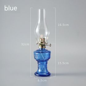 Retro Vintage Glass Kerosene Lamp (Option: L555 Blue)