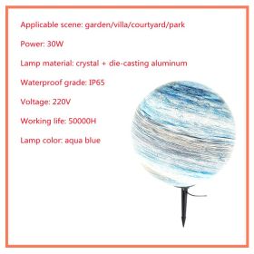 Solar Lawn Outdoor Waterproof Villa Garden Grass Earth Lamp (Option: Water Blue-40cm)