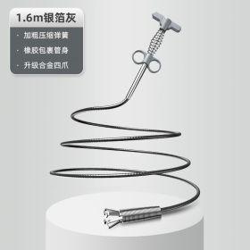 Sewer Dredging Toilet Toilet Kitchen Floor Drain Blocking Cleaner Home Sewer Dredging Tool (Option: 160cm Gray-1)