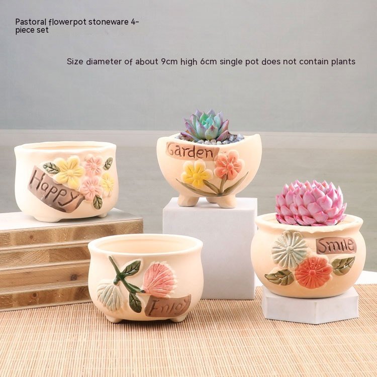 Succulent Small Flower Pot Stoneware Breathable Purple Sand Absorbent Basin Succulent Small Flower Pot Stoneware Breathable Purple Sand Absorbent Basin