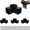 Pergola Kit,4 Pack Outdoor Wood Pergola Bracket,4x4 Pergolas Bracket,3-Way Right Angle Pergolas Bracket,DIY Post Foundation Kit for Wood Rattan Frame