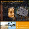 6 Pcs Solar Powered Mason Jar Lid Lights 20 LEDs Fairy String Lights Xmas Garden Decor