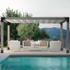 Pergola Kit,4 Pack Outdoor Wood Pergola Bracket,4x4 Pergolas Bracket,3-Way Right Angle Pergolas Bracket,DIY Post Foundation Kit for Wood Rattan Frame